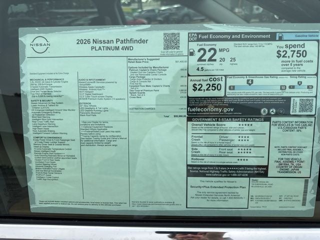 2026 Nissan Pathfinder Platinum